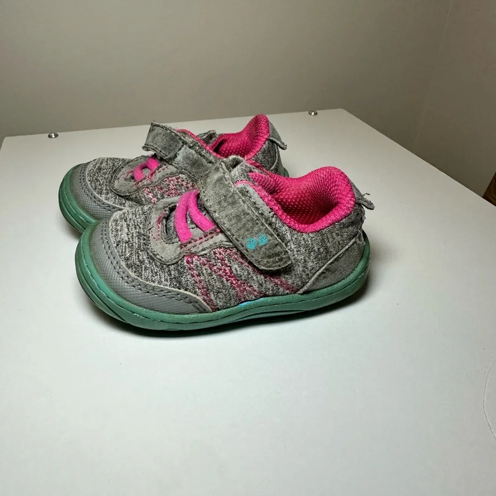 Surprize early walker shoes size 3 pink green gray